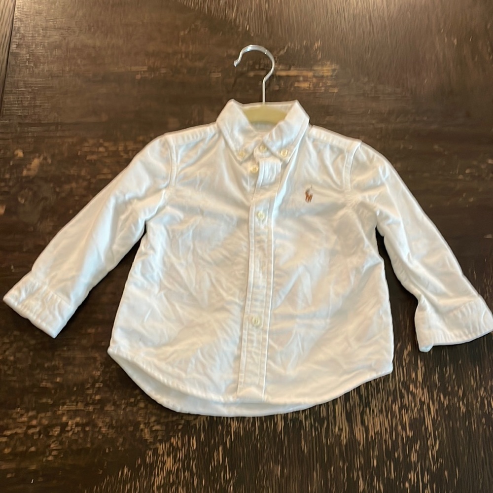 White denim polo shirt